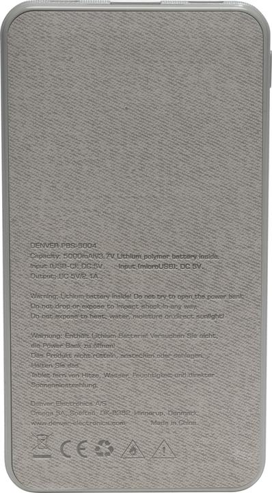Image du produit Denver PBS-5004 (5000mAh) (5000 mAh, 10.50 W, 18.50 Wh)