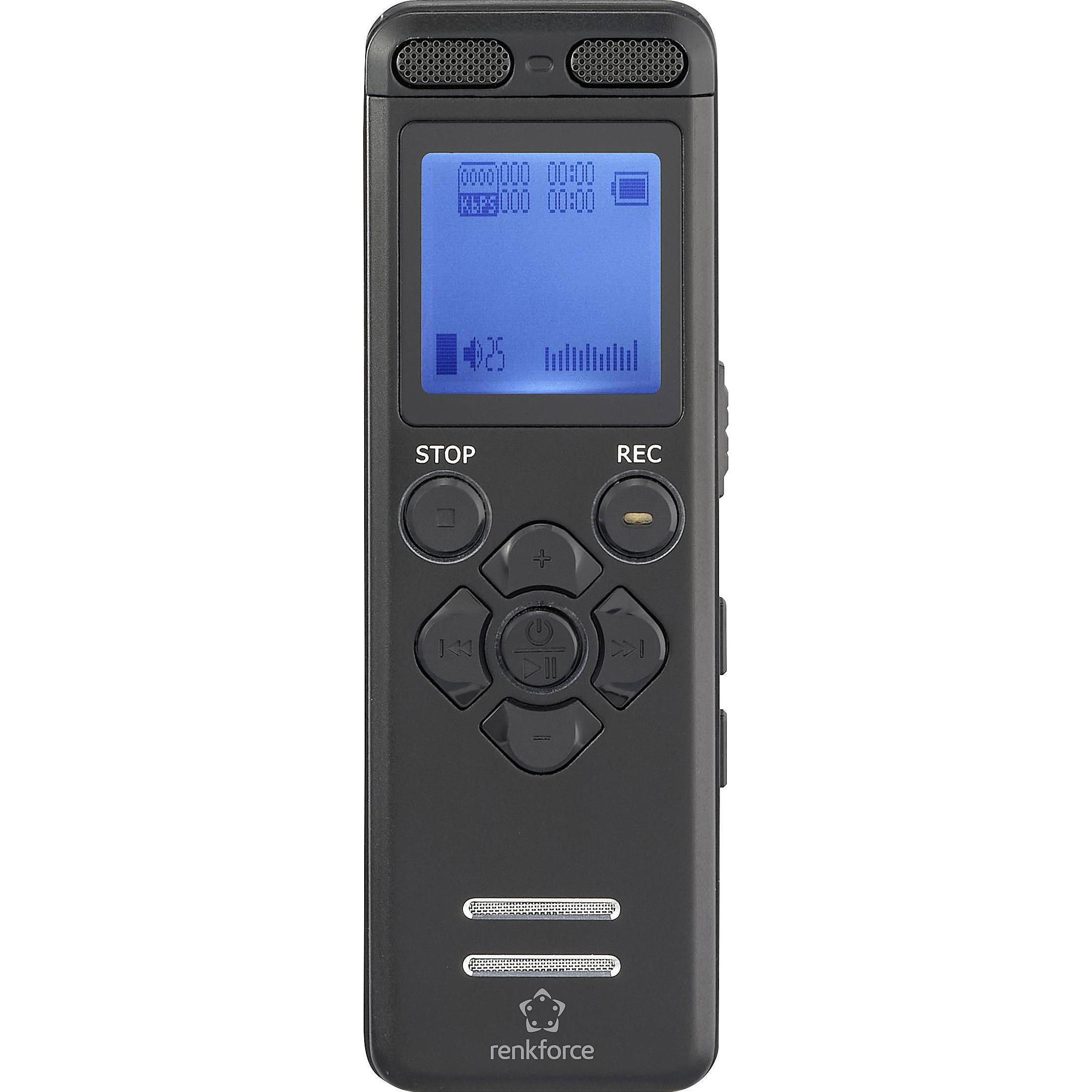 Renkforce RF-DVR-E36 Digitales Diktiergerät Aufzeichnungsdauer (max.) 70 h Schwa (8 GB) (RF-6691330)