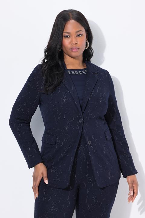 Immagine prodotto Ulla Popken Blazer di jersey con jacquard, revers e maniche lunghe (44)