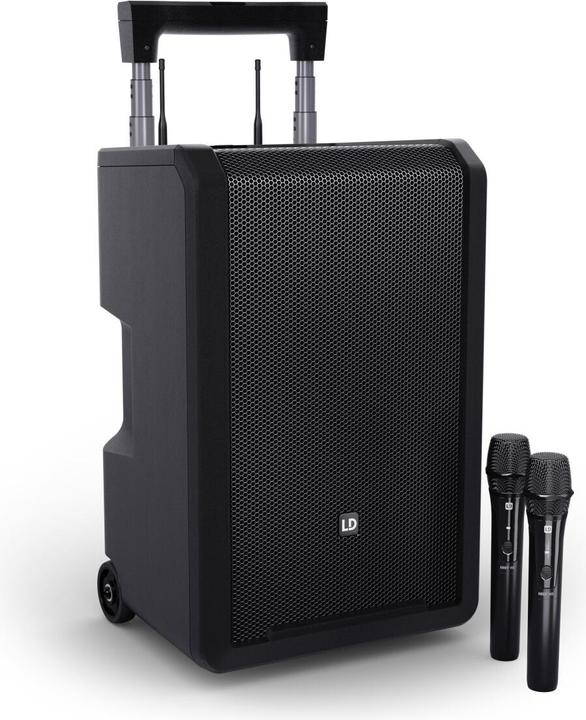 Produktbild LD Systems ANNY® 10 HHD 2 B5 - 10" Mobiler Bluetooth® PA-Lautsprecher mit Akku, Mixer und 2x Funkmikrofon (1x 80 W)