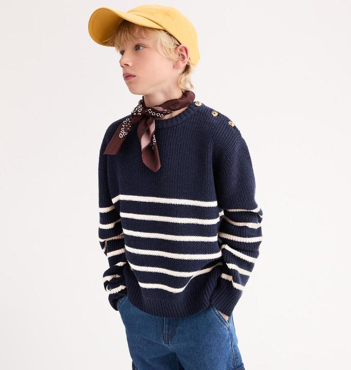 Actual product image La Redoute Collections Gestreifter Rundhals-Pullover aus rustikalem Strick (128)