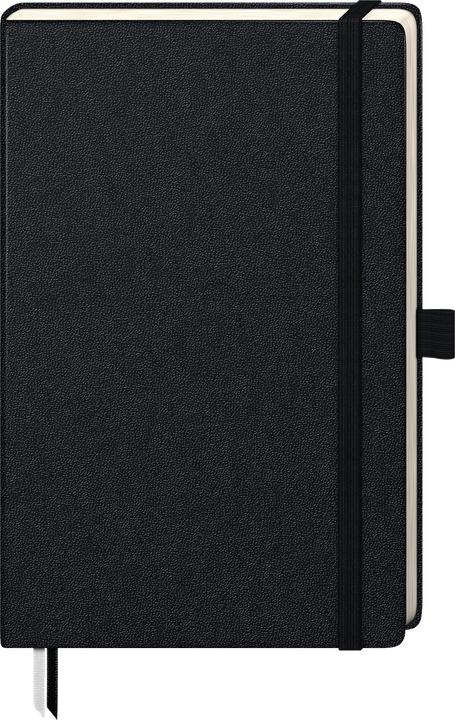Actual product image Notebook KOMPAGNON approx. DIN A5 blank, black hardcover 192, 16 of which can be detached Be (A5, Plain, Hardcover)