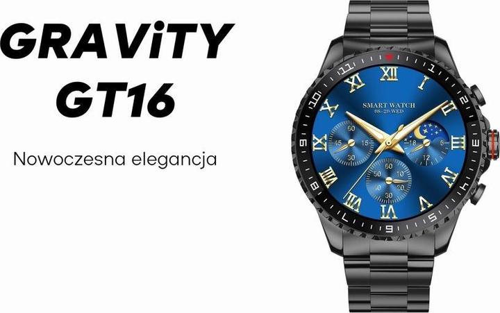 Produktbild Gravity Herren-Smartwatch GT16-2 Schwarz / Schwarzes Armband