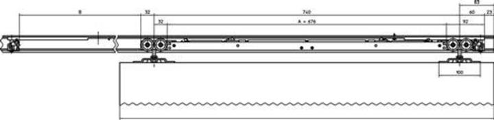 Actual product image Geze Perlan 140 SoftStop 80 kg EV 1 Extension set 750 - 1290 mm