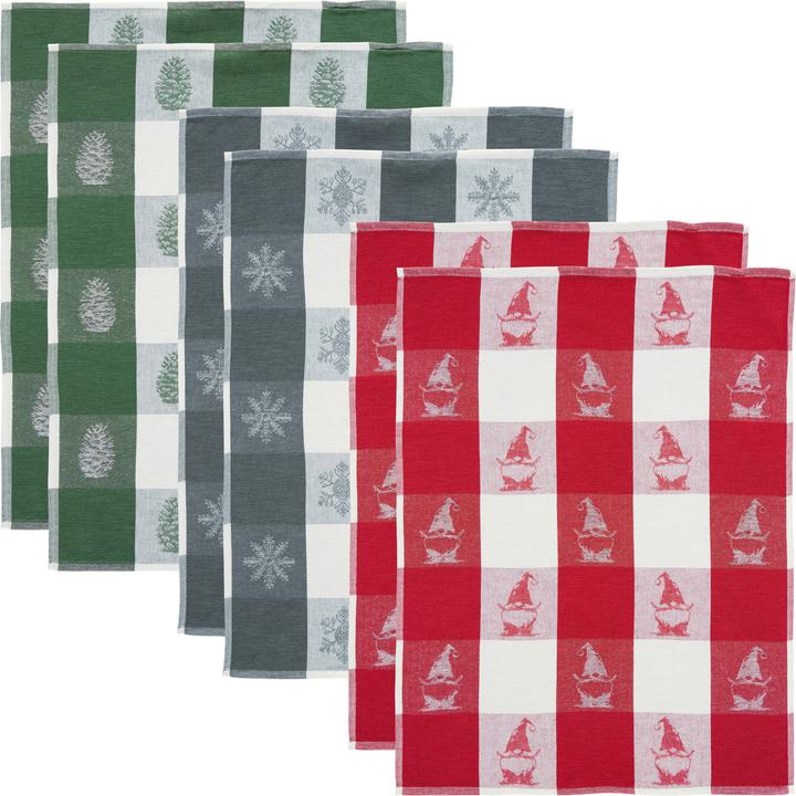 Image du produit Erwin Müller Geschirrtuch "Winter" 6er-Pack (70 x 50 cm)