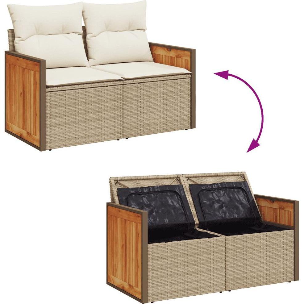 VidaXL, Gartenlounge, 10-tlg. Garten-Lounge-Set mit Kissen