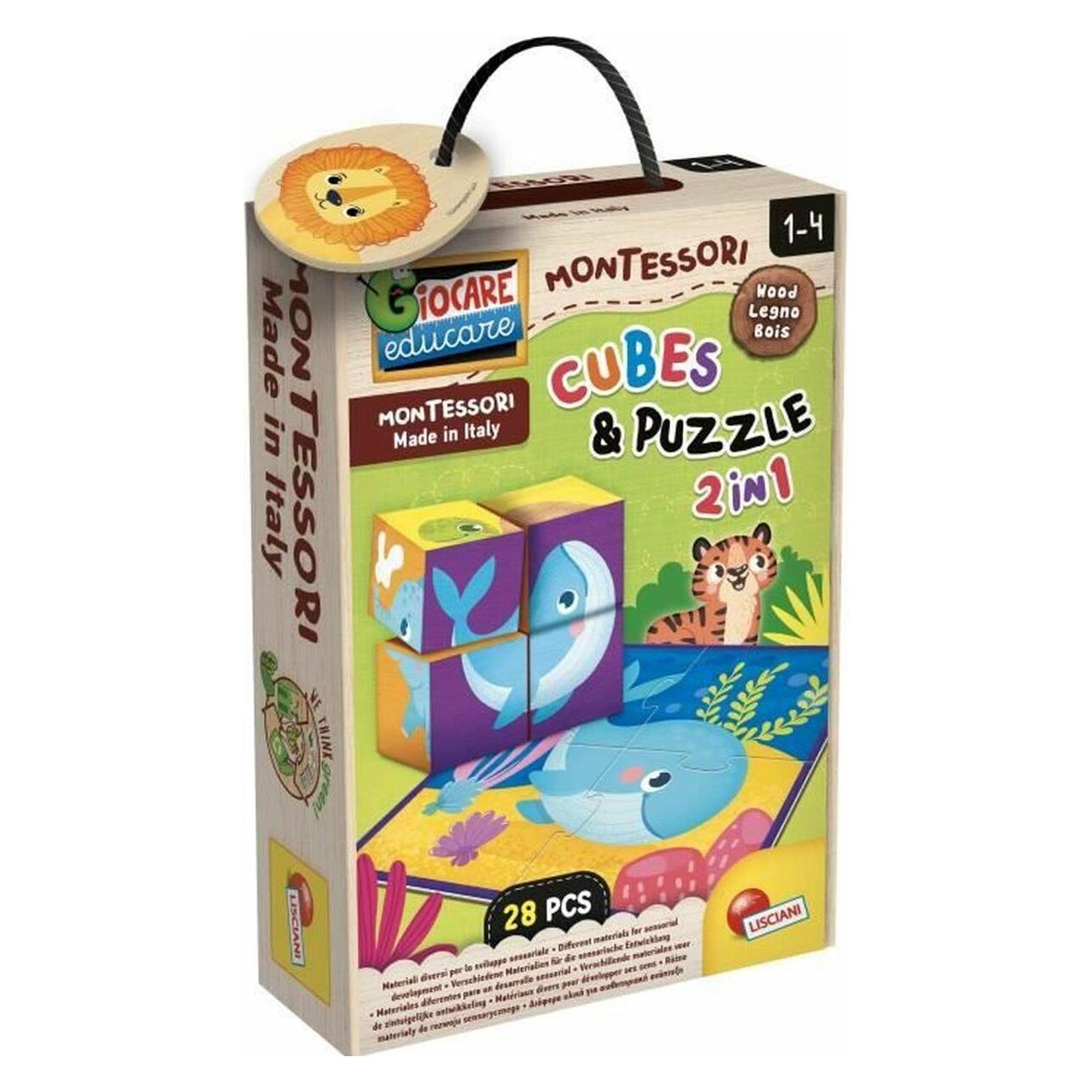 Lisciani Montessori Houten Kubussen En Puzzels