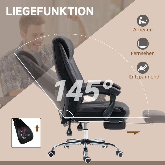 Image du produit Swisshandel24 Siège de bureau avec repose-pieds, inclinaison de 145°, noir (46 - 54 cm)