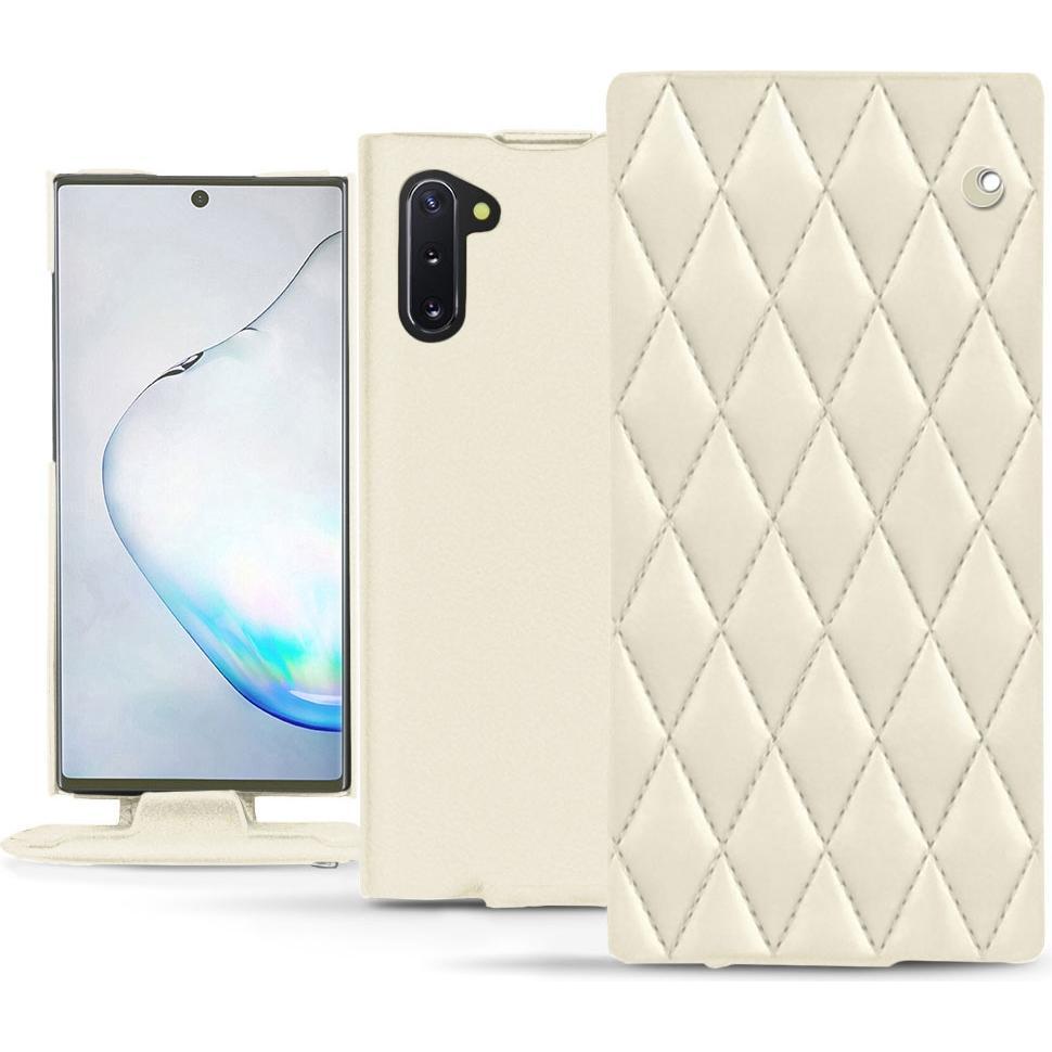 Noreve Lederschutzhülle vertikal (Samsung Galaxy Note 10), Smartphone Hülle, Weiss