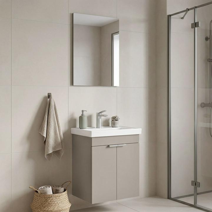 Produktbild Homitis Desna 50 Bathroom Cabinet With Sink & Mirror Set (2 Pieces)