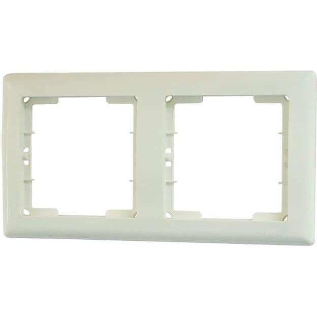 Mutlusan Daria 2-fach Rahmen horizontal Weiss für 2 Module, Taster + Schalter, Weiss