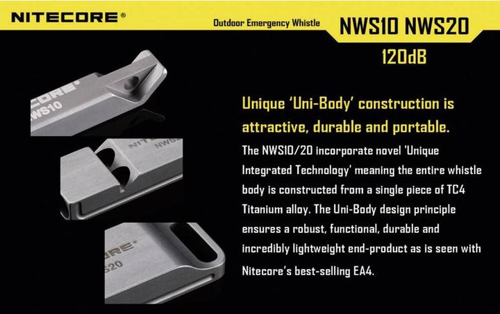 Actual product image Nitecore Emergency whistle - one chamber