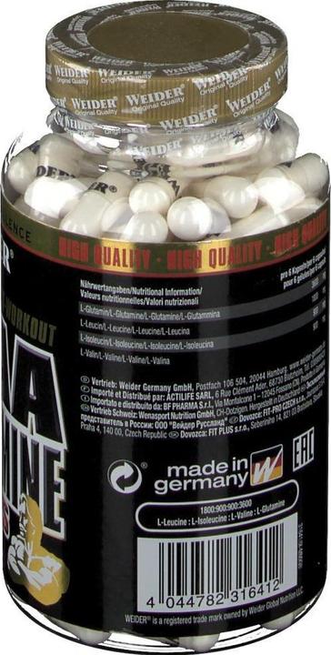 Actual product image Weider BCAA L-Glutamine (180 Piece, Capsules, 256 g)
