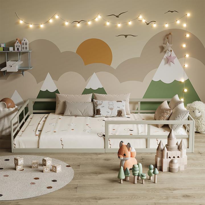 Immagine prodotto VitaliSpa Bodenbett aus Metall Minno, Greige, 205 x 125 cm ohne Matratze (120 x 200 cm)