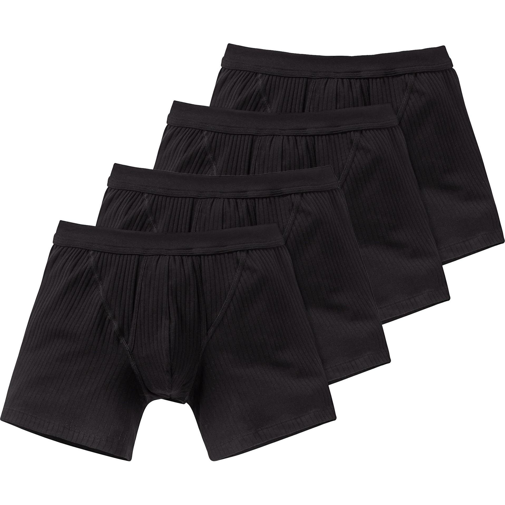Schiesser, Herren, Unterhosen, Boxershort Casual Bequem sitzend, Schwarz, (XXL, 4er Pack)