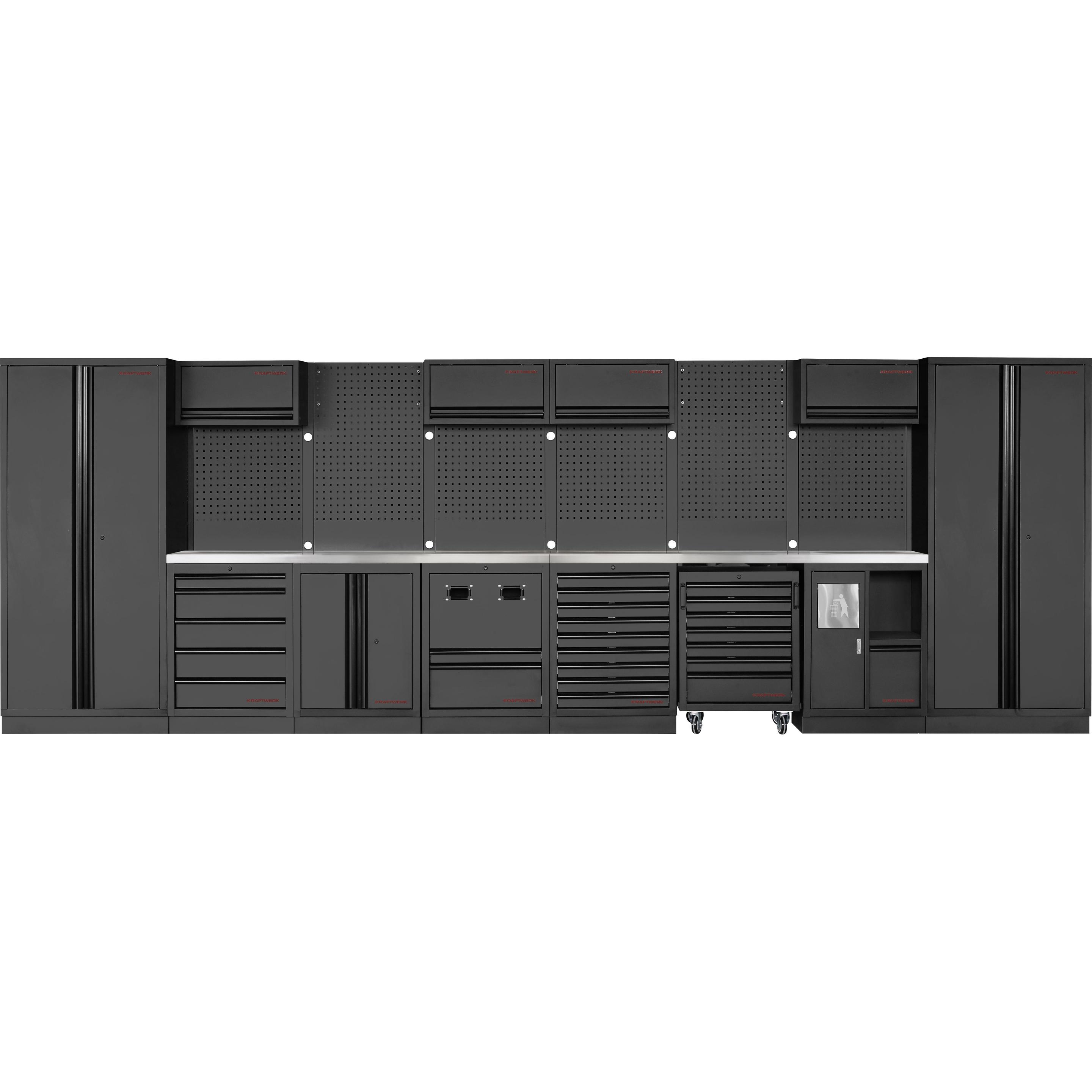 Kraftwerk, Werkstattschrank, MOBILIO BLK Kombi Lochwand Edelstahl (591 cm, 200 cm)