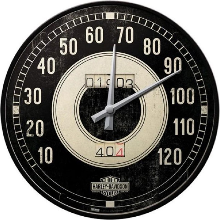 Produktbild Nostalgic-Art Merchandising Wanduhr Harley Davidson Tachometer Ø 31 cm, Schwarz/Weiss (31 cm)