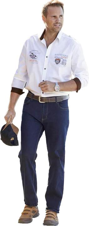 Actual product image Atlas For Men Blue stretch jeans with regular fit (58)