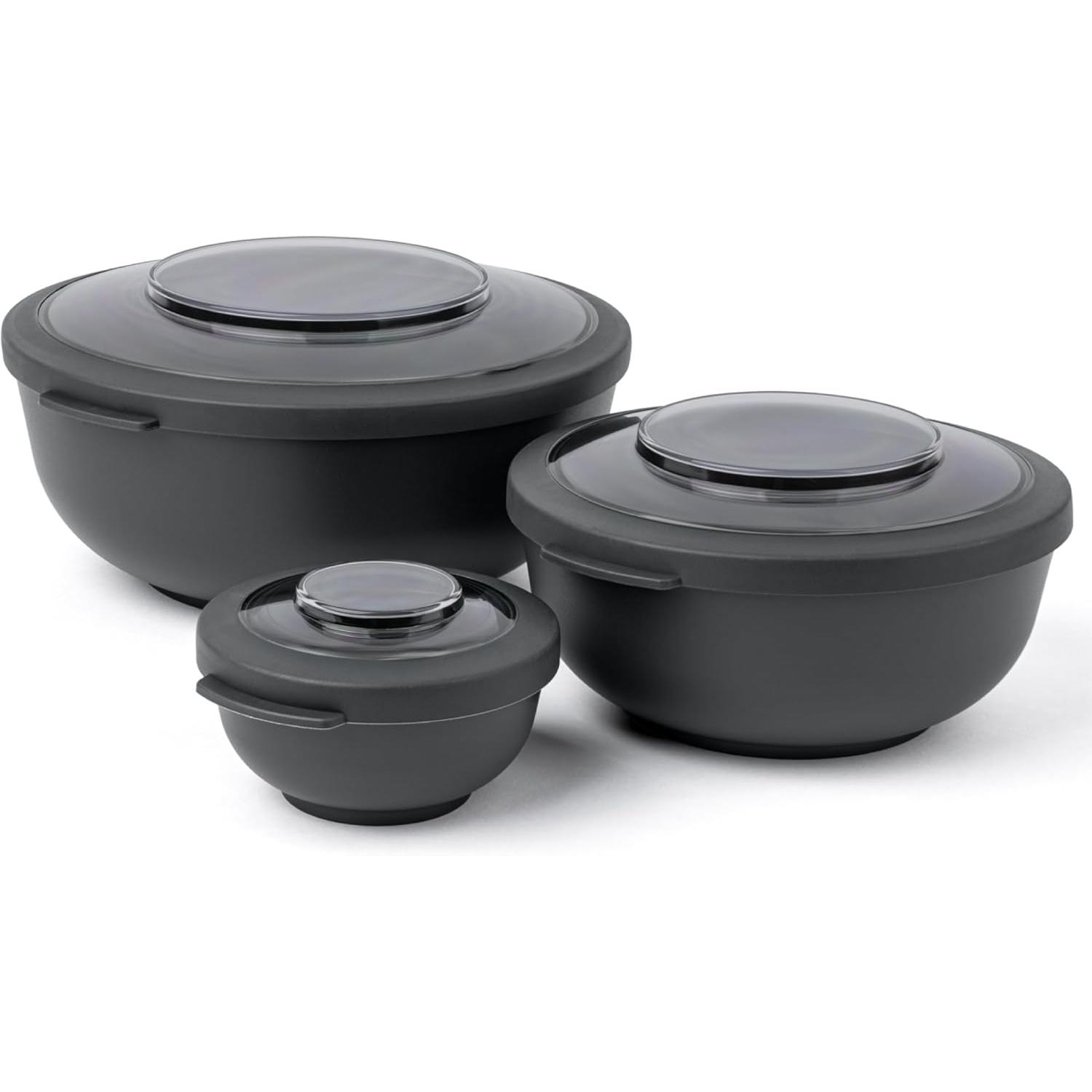 Amuse Tylla Speiseschale 3er Set 200+1000+2000 Ml, Lunchbox, Schwarz