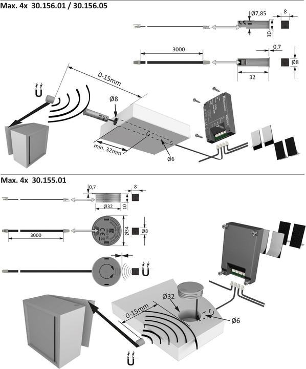 Immagine prodotto Halemeier Sensori di contatto porta IR per MultiSwitch2 Master 12 / 24 / 230 V
