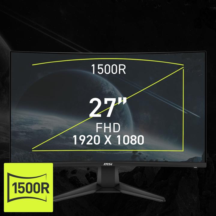Image du produit MSI Moniteur LCD||MAG 276CF E20|27"|Gaming/Curved|Panneau VA|1920x1080|16:9|200 Hz|0.5 ms|MAG276CFE20 (1920 x 1080 pixels, 27")