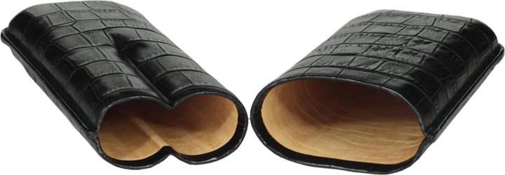 Actual product image Martin Wess 2 cigar case Robusto leather black Croco 590