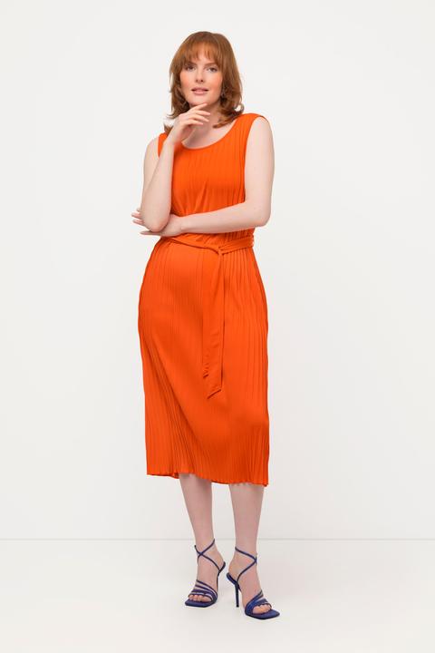 Produktbild Ulla Popken Plissee-Kleid, A-Linie, Rundhals, ärmellos (50, 52)