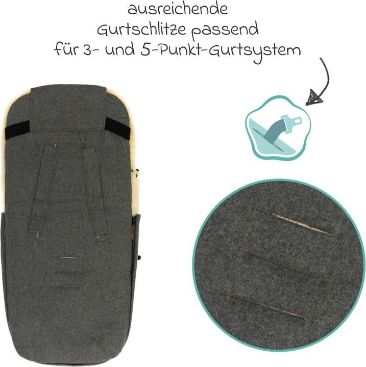 Actual product image Fillikid Fusssäcke für Kinderwagen & Buggys Lammwoll-Fusssack Bernina Wool für Buggy