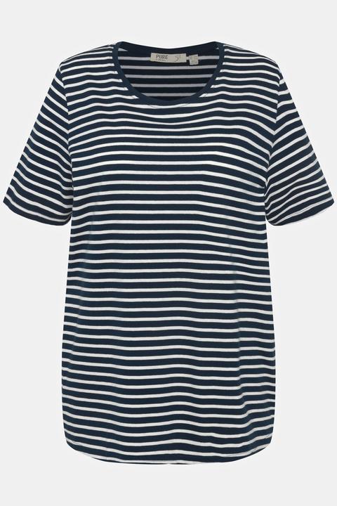 Produktbild Ulla Popken Pyjamashirt, Ringel, Rundhals, Halbarm (54)