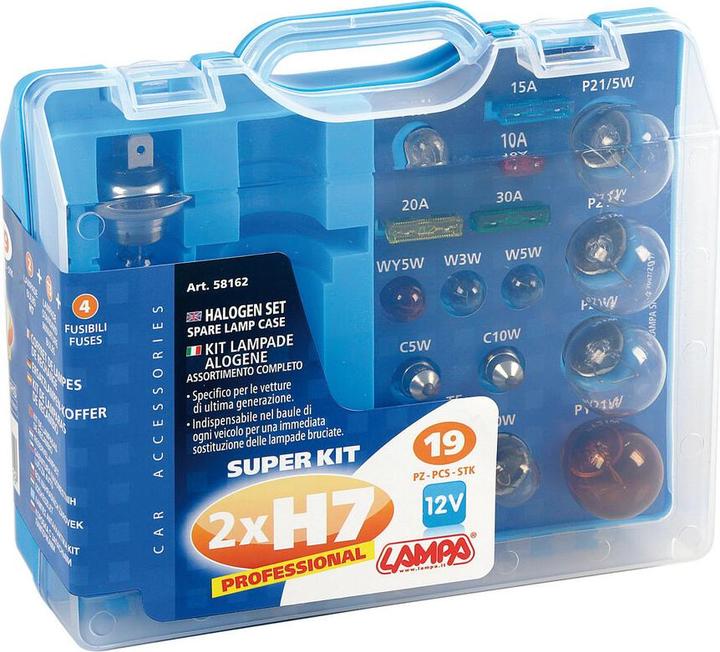 Produktbild AM H7 Kit Autolampen Ersatzlampen Set 19 Stk. Halogen 2x H7 - 12V (H7)