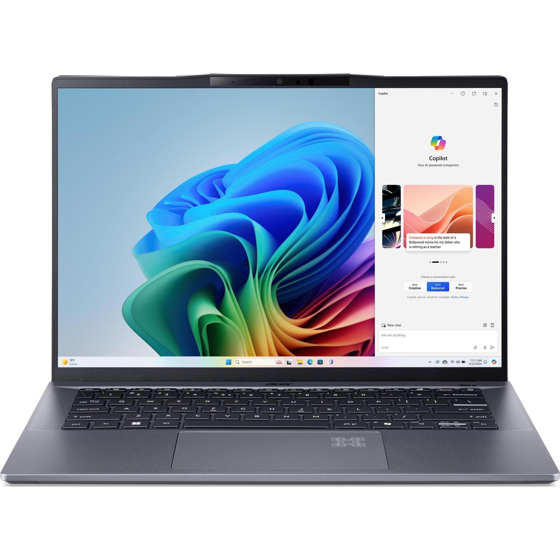 Thumbnail - Acer Swift Go 14 AI (14.50", Snapdragon X Plus X1P-42-100, 16 GB, 512 GB, DE), Notebook, Grau