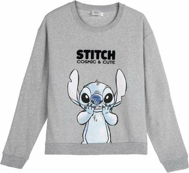 Produktbild Stitch Unisex Sweater Ohne Kapuze Grau (S)