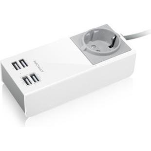 Macally Unistrip2 Grau, Weiss Innen (4 Ports) (UNISTRIP2-EU)