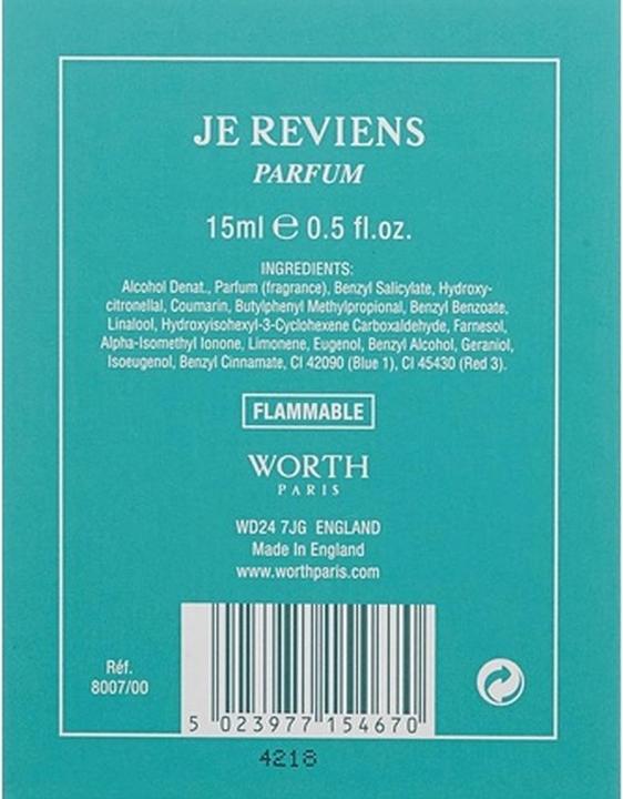Actual product image Worth Je Reviens Eau de Parfum 15ml (Eau de parfum, 15 ml)