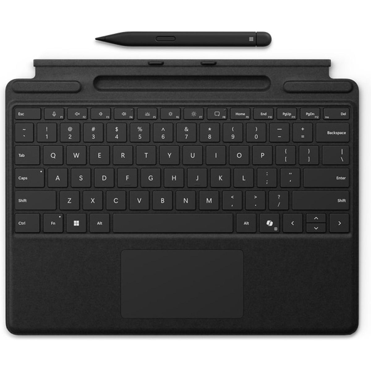 Microsoft Tastiera Surface Pro con penna sottile per le aziende (Belga, Docking), Tastiera, Nero