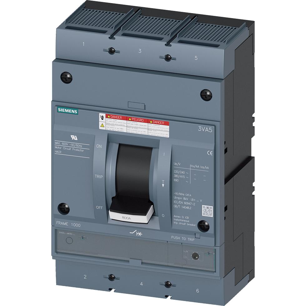 Siemens, Schutzschalter, Leistungsschalter 3VA5 UL Frame 800 Max. Kurzschl-Ausschaltvermögen ohne Schütz 3VA55601MH360AA...
