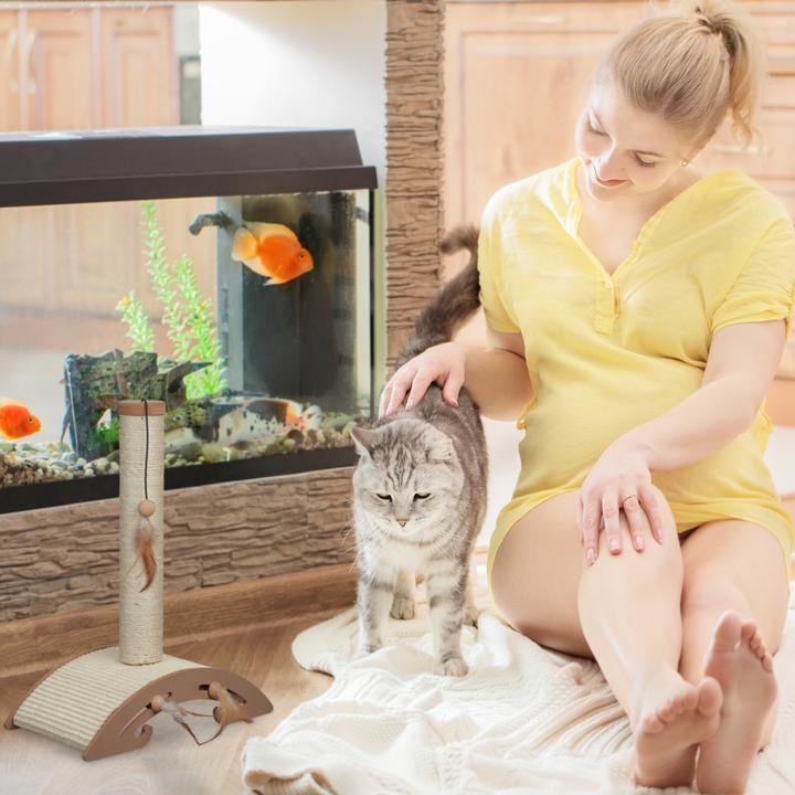 Actual product image Relaxdays Scratching post (52 cm, Beige, Brown)