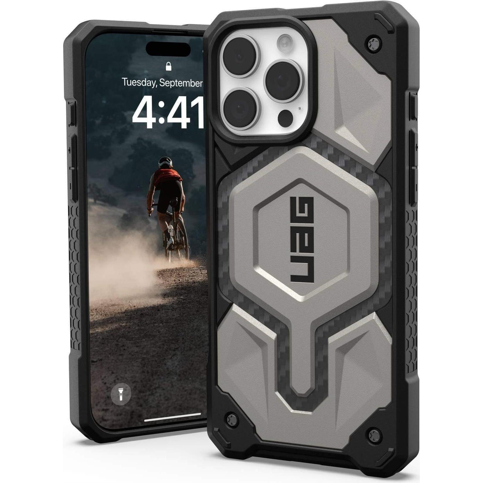 UAG Monarch Pro (Apple iPhone 16 Pro Max), Smartphone Hülle, Silber, Schwarz