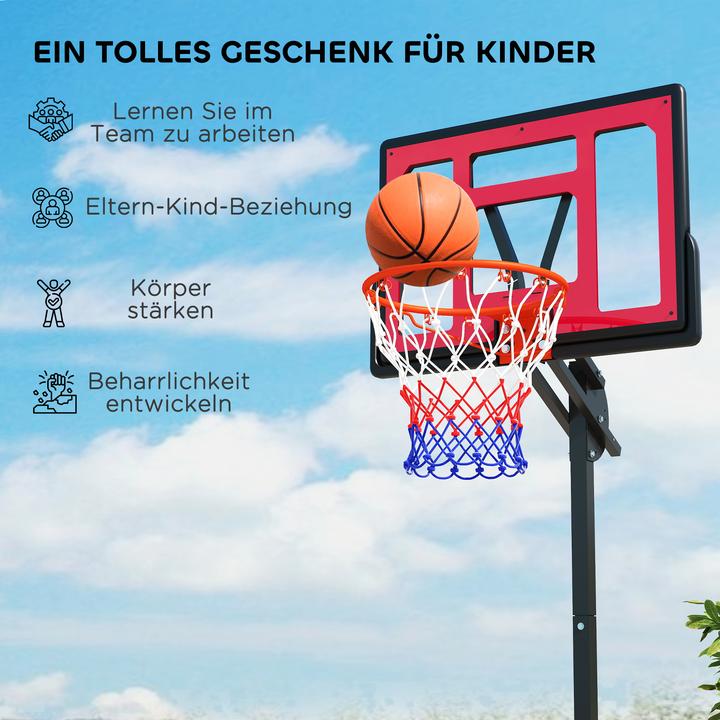 Produktbild Aiyaplay Kinder Basketballkorb Kunststoff, Stahl Rot