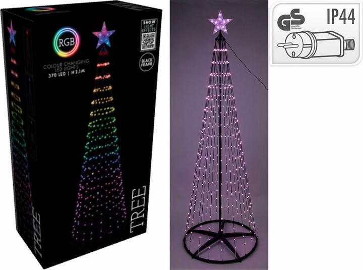 H & S Collection LED-Weihnachtsbaum Kegelform, mehrfarbig 370 LEDs. 210 cm