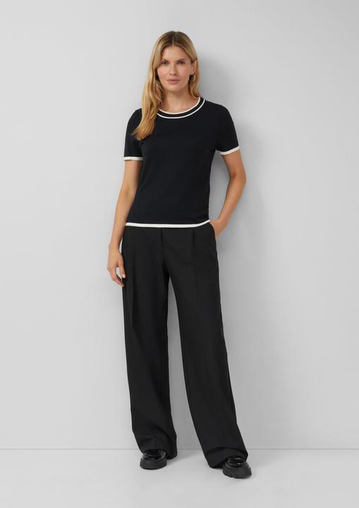 Produktbild s.Oliver Strickpullover Kurzärmeliger Strickpullover mit Kontrastdetails (36)