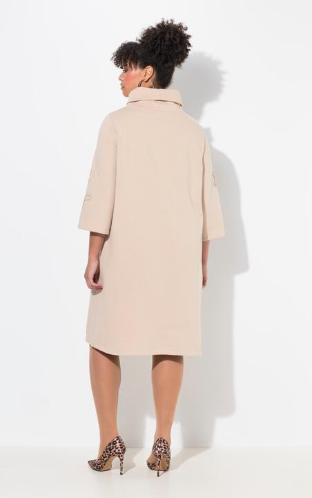 Produktbild Miamoda Sweatkleid, A-Linie, Blüten-Stickerei, Stehkragen (54)