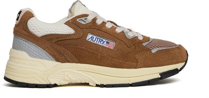Image du produit Autry Sneakers Hyperway In Mesh E Suede Cigar, Argento (39)