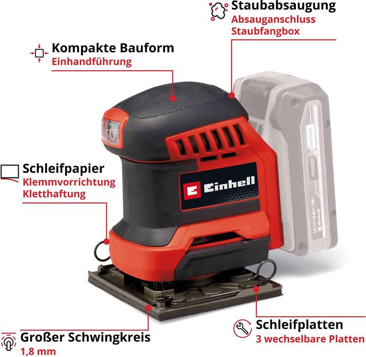 Produktbild Einhell TE-OS 18/113 3X Li (Schwingschleifer)