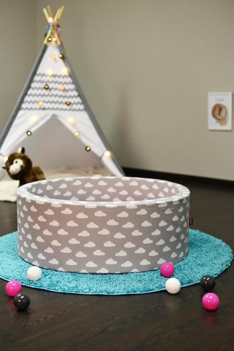 Image du produit Knorrtoys Bällebad soft - "Grey white clouds" - 300 balls creme/grey/rose (ca. 6cm Durchmesser)