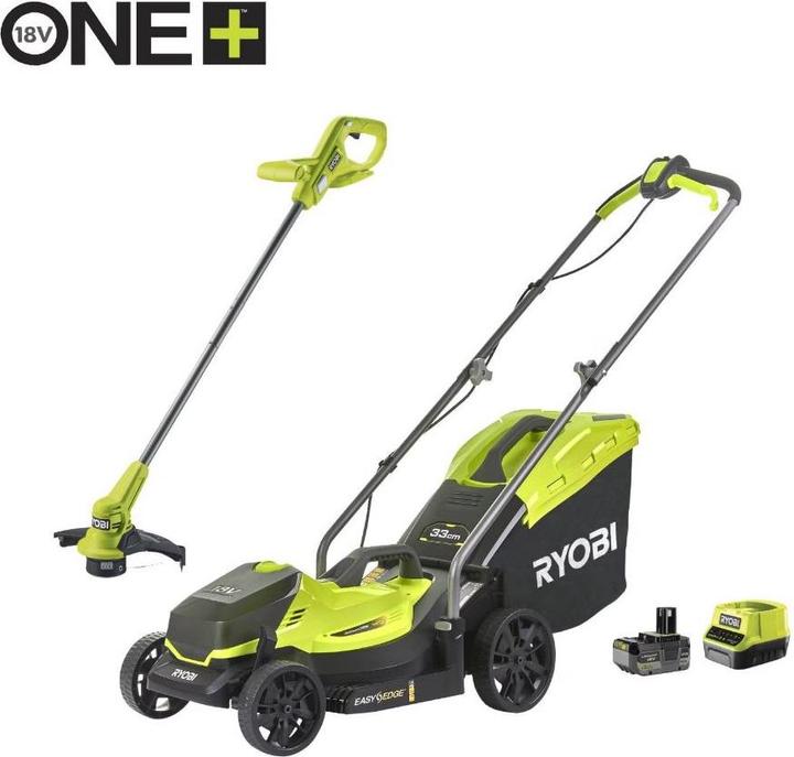 Productafbeelding Ryobi 5133005885 OLM1833LT23A-140 18V 4Ah Accu Grasmäher + Accu-Trimmer Set (Oplaadbare batterij)