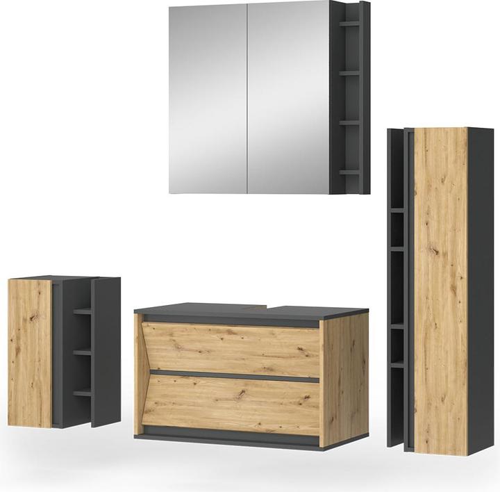 Produktbild Vicco Badmöbel-Set Edelin, Artisan/Anthrazit, 4 Teile
