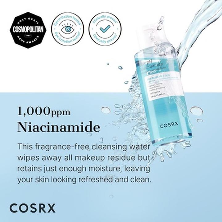 Actual product image Cosrx Low pH Niacinamide Micellar Cleansing Water Daily Mild Facial Cleanser (Micelle water, 100 ml)