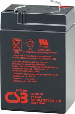 Produktbild CSB Battery Servers Battery 6V 4.5Ah F1 Pb | GP645