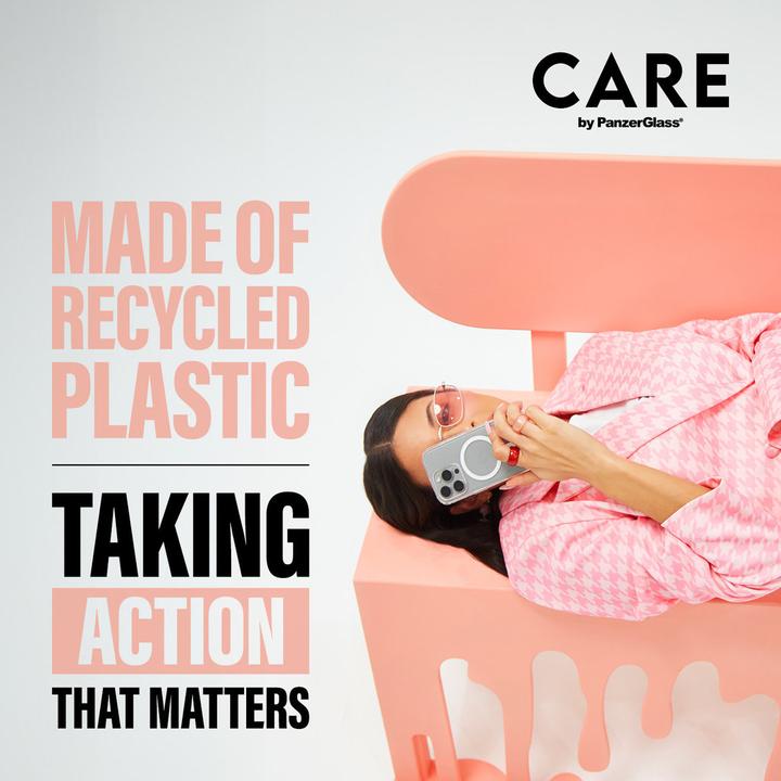 Actual product image PanzerGlass CARE by ® Flagship Case Transparent Urban Combat w. Peachy MagSafe iPhone '24 6.3" Pro (Apple iPhone 16 Pro)